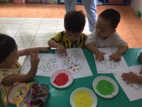Năm cún nên các bạn lớp nhà trẻ C1 và C2 trang trí con chó đốm đáng yêu lắm lun ạ 😍😍